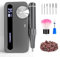 ENGERWALL Fresa elettrica per Unghie con 7 Testine Lucidanti e 56 Nastri Abrasivi per Manicure e Pedicure per Accorciare, Limare, Modellare e Curare Unghie e Cuticole, 35,000 giri/min, Argento Scuro