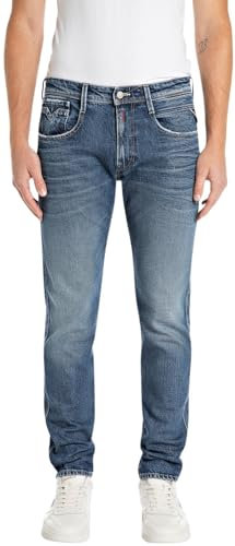Replay Herren Jeans Anbass Slim-Fit Original, Blau (Medium Blue 009), 32W / 32L