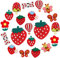 YOYUSH Shoe Charms 20 Pcs Waterproof PVC Shoe Decorations DIY Accessories, Shoe Bracelet Wristband Rucksack Beach Bag for Kids Boys Girls Women Party Birthday Gifts-Strawberry
