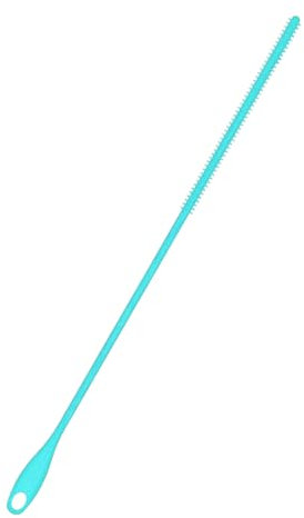 Silicone Straw Brush, 6mm Blue 9.45in Long Straw Cleaner Cleaning with Hanging Hole Reusable Straw Washing Tool Bendable Crevice Brush Slim Pipe Brush for Glass Metal Straw