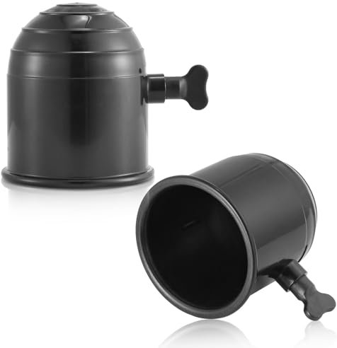 AGRISHOP 2X Anhänger Anhängerkupplung Abdeckung Kunststoff Schwarz Φ50mm Anhängerkupplung Schutzkappe mit Schloss