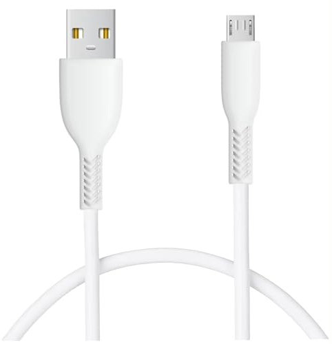 Micro USB Cable 1 Meter Long Charger Cable For Android Data Sync Lead USB A to Micro Cable 2A Fast Charging Cable for Samsung Galaxy S7 S6 S5 Tablet Huawei Sony LG PS4 Nexus HTC Nokia Blackberry White