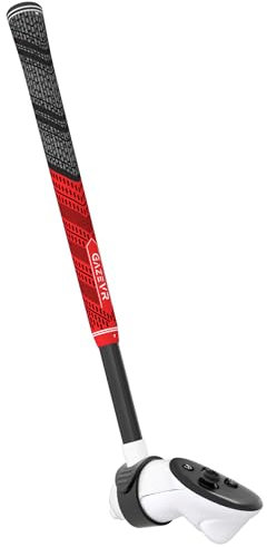 Gaze VR | VR Golf Club Attachments for Meta Quest 3 & 3S | Pro Grip | Right & Left Controllers | Red