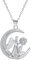 Arrebol Engel Kette Silber 925 Damen Halskette Mond Anhänger Original Für Frauen Freunde Schmuck Geschenk |45cm+5|