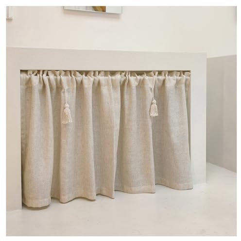 AYHARYLH Rideaux Courts Rétro en Coton Et Lin, Rideaux Courts pour Salle De Bain Et Cuisine, W100*H70cm