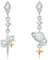 PARYFO Milchstraße Stern Ohrringe 925 Sterling Silber Weiß Opal Milchstraße Stern Tropfen Ohrringe Planet Schmuck Geschenke für Frauen Mädchen Tochter