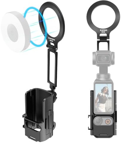 HAFOKO Osmo Pocket 3 Magnetic Light Mount Phone Holder Car Mount 360° Magnetic Backpack Holder Expansion Adapter Frame for DJI OSMO Pocket 3 Accessories