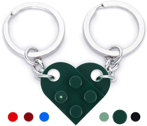 NumeroPhi Schlüsselanhänger Partner Herz, 2 Stück Schlüsselringe, Geschenk für die Liebenden, Freundschaft, Valentinstag