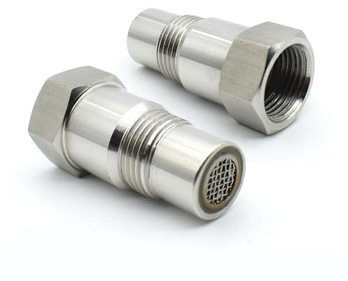 AUTOXBERT 2Pcs Oxygen Sensor Adapter Engine Light Eliminator Adapter Welding Plug Engine Auxiliary With Filter Auto Parts Spark Plug Non-Foulers M18X1.5 45mm
