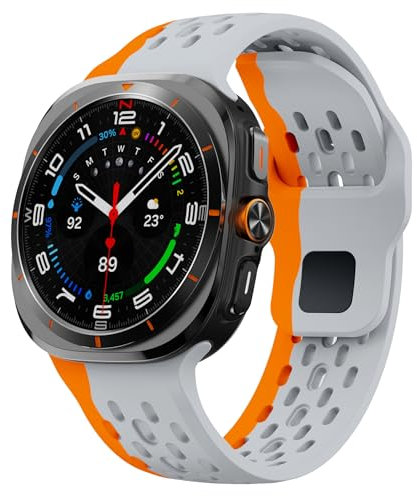 ZZMY Silicone Strap for Samsung Galaxy Watch Ultra Strap 47 mm, SmartWatch Ultra 2024 Breathable Sports Watch Strap, Adjustable Replacement Strap for Galaxy Watch 7 Ultra Women Men, Mittelgroße