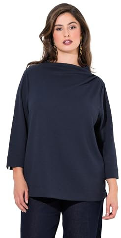 Ulla Popken Felpe Donna, Blu Marino, 50-52