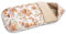 SENSILLO - Fußsack Kinderwagen - Baby Fußsack - für Babywanne und Buggy - für Sommer und Frühling - mit Reißverschluss, Baumwolle und Velvet Stoff, Gurtöffnungen - Blumen Beige