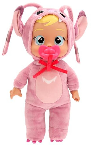 CRY Babies Tiny Cuddles Disney Angel, Babypuppe Inspiriert von Angel von Disney Lilo&Stitch, mit 3 Accessoires, Pflegen und Umsorgen, sie weint echte Tränen, Kinder ab 18 Monaten