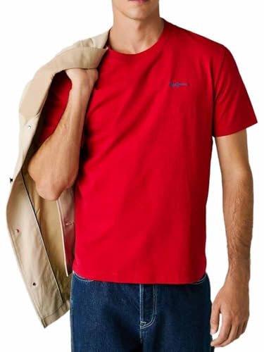 Pepe Jeans Herren Contrast Connor T-Shirt, Rot (Rugby Red), XL
