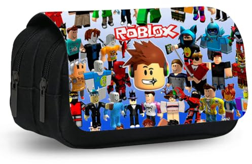 IFHDO Robllox Federmäppchen, Robllox Anime Mäppchen Kinder Federmäppchen Große Tragbare Stifttasche Doppelreißverschlüsse Mäppchen Aufbewahrung Bleistift Tasche Geschenk für Studenten Junge