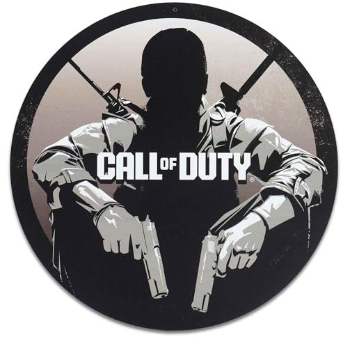 Call of Duty Black Ops Soldier Rundes Metall-Wandkunst, auffälliges Call of Duty-Schild für Spielzimmer oder Schlafzimmer
