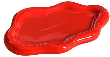 Ceramic Jewellery Dish Trinket Dish Jewelry Tray Cloud Shape Tray Perfume Tray Rings/Earrings/Bracelets/Watch/Keys Tray for Valentine's Day//Mother's Day/Birthday Gift (Red)