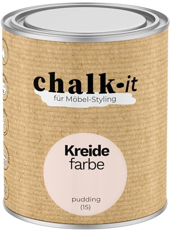 chalk-it Kreidefarbe 750ml (15) Pudding Möbel Farbe Shabby Chic Holzlack | Natur Vintage Look Möbellack Erfüllt EN71-3 Sicher Kindermöbel Spielzeuge
