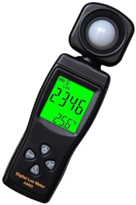 Yardenfun Handliches Digital Luxmeter mit Hochpräzisem Silizium Diodensensor Lux Messbereich Stabiles Photometer mit Klarem LCD Display Kompakt und Zuverlässig für Innen und Außenmessungen