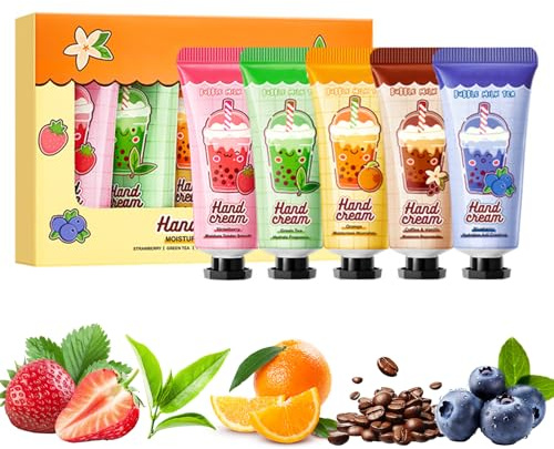 Hand Cream Gift Set,5 Pack Plant Hand Cream For Very Dry Hands Non-Greasy, Gifts For Her, Birthday Gifts,Mothers Day Pamper Gifts Christmas Gifts Women Men