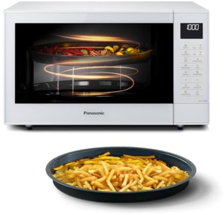 Panasonic NN-CT54RWBPQ 27L 4-in-1 Combination Inverter Microwave with Air Fryer, 1000W, 19 Auto Programs, Convection Grill Cooking, Space-Saving Slimline Design, White