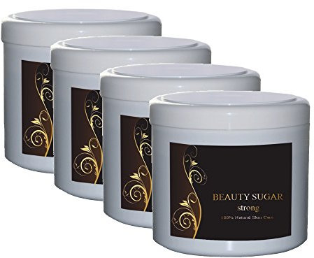 Beauty Sugar strong Sugaring Paste im Vorteilpack - 4 XXL Dosen 600g zum Vorteilspreis - TESTSIEGER - Zuckerpaste zur Haarentfernung