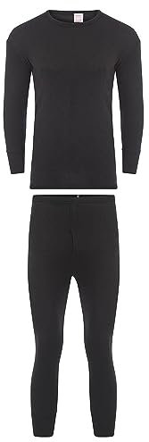 Heatwave Children's Thermal Long Sleeve Top & Pants Set, Warm Winter Underwear, Black, 6/8 Years