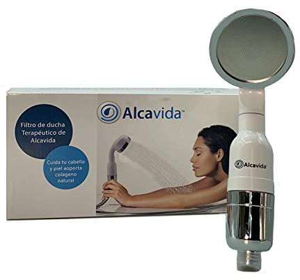 Alcavida- filtro para la ducha purifica y absorbe las impurezas del agua como cloro, cal, bacterias residuos orgánicos y aporta colageno y vitamina c