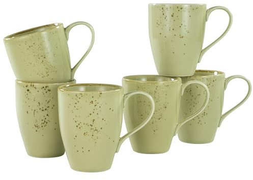 CreaTable 30 cl, Earth, 22058, Serie Nature Collection, 6-teiliges Geschirrset, Kaffeebecher aus Steinzeug, spülmaschinen-und mikrowellengeeignet, Qualitätsproduktion, 300 milliliters, naturfarben