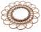 Weide Wandspiegel in Blumen Optik - 50 cm - Deko Rattan Hänge Spiegel Flurspiegel