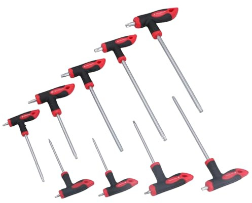 AB Tools 8pc Torx Star Tamperproof Security Key T Bar Handle Set T10 – T50 High Torque