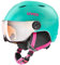 uvex junior visor pro - Skihelm für Kinder - mit Visier - individuelle Größenanpassung - mint matt - 54-56 cm