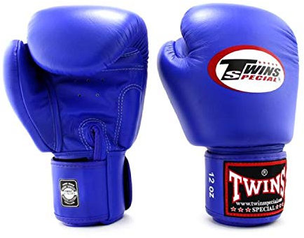 Twins Special Boxing Handschuhe aus Leder, MMA, UFC, Muay Thai, Kickboxen, K1, Karate, Training, Boxhandschuhe, 340 g, Blau