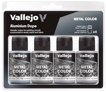 Vallejo Metal Color Set 77603 Aluminium Dope (4x32ml)