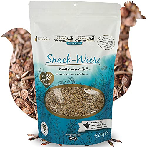 WachtelGold Snackwiese Wildkräuter 1kg - 22 ausgewählte Wildkräutersamen, Samen, Keimfutter oder als Saat einsetzbar