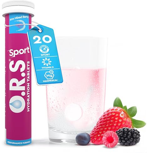 O.R.S Sport Hydration Tablets - Mixed Berry, 1 Pack | Sports Electrolytes with Vitamin D & Magnesium for Rehydration & Recovery | Salts for Electrolyte Replacement | Vegan, Gluten-Free & Low Calorie