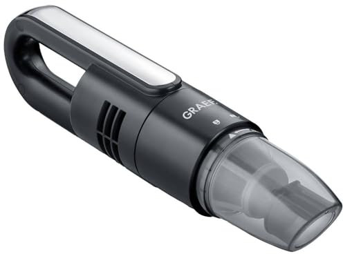 Graef Akku-Krümelsauger KC502EU, herausnehmbares 2-Fach Filtersystem HEPA F6 x Nylon Filter, 7.4V Li-Ionen Akku, 2000mAh, beutellos, Schwarz