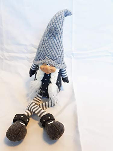 140020 Deko Wichtel Kantenhocker grau Mädchen 42cm Weihnachtsdeko Geschenk