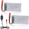 Yangers rechargeable lipo battery 2 pack 3.7V 25C 750mAh JST plug female connector with USB charger for RC car boat Syma UAV drone toys X800 X400 X300C