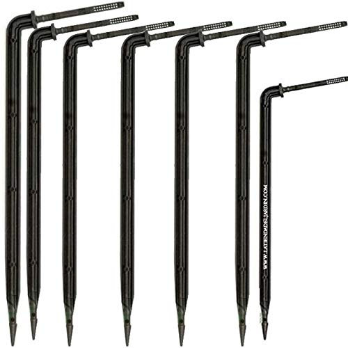 Suinga Pack 50 Estaca Riego por Goteo Curva | Estacas Microtubo 15cm 2,6 litros/Hora | Piqueta de Riego Pica Gota | Recomendado para Riego de macetas y árboles
