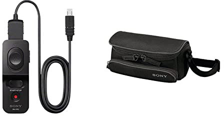 Sony RMVPR1.CE7 Multi-Terminal Kabel-Fernbedienung für vibrationfrei Shutter Release & LCSU5 Tasche für Handycam schwarz
