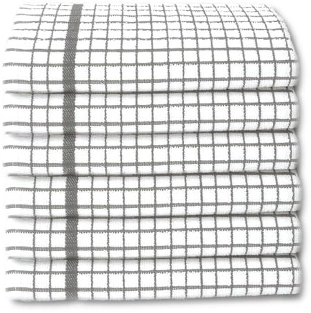 A & B TRADERS 100% Cotton Terry Towelling Tea Towels | Pack of 6 | Kitchen Hand Towels Dish Cloth Super Absorbent Soft Touch (Grey)