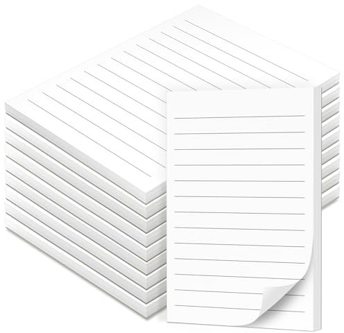 Fantastino® A6 Notizblock Liniert - 10 Stück Vorrats-Set, 500 Blatt (50 pro Block) 90 g/m² Premium-Papier. Kleine Notizzettel mit Linien. Schreibblock abreißbar für Büro, Haushalt, Schule, Uni