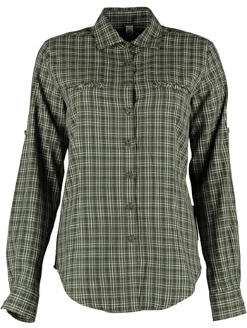 OS Trachten Damen Bluse Langarm Trachtenbluse mit Haifischkragen Hapma, Größe:44, Farbe:trachtengrün