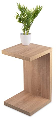STEMA Seyfried Beistelltisch Chris Sonoma Eiche - Couchtisch 60x37x36 - Keine Montage fest verleimter Wohnzimmertisch