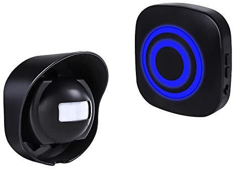 HommyFine Rilevatore di allarme con sensore di movimento wireless Allarme campanello wireless Kit di Allarme con 36 Melodie, Indicatori LED per Casa, Ufficio, appartments, fabbriche e alberghi