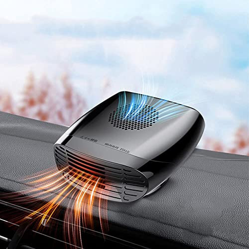 Baceyong 12V 150W Ventilateur Refroidisseur de Chauffage de Voiture, Emister et Dégivreur de Fenêtre de Voiture - Ventilateur de Voiture Portable 360° Rotatif Vent Frais et Chaud