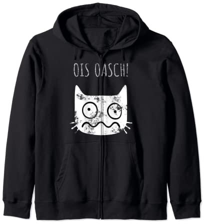 Ois Oasch Katze Katzerl Cat Damen Herren Mädchen Jungen Kapuzenjacke