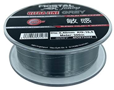Mostal Ultraline Grey 300m monofile Angelschnur Grey Fishingline Mono Schnur