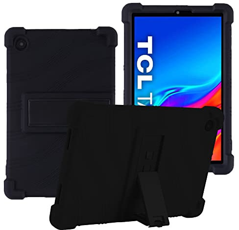 YHFZR Coque pour TCL Tab 8, Silicone Antichoc Léger Housse de Protection avec Support Stand pour TCL Tab 8 8 Pouce, Noir